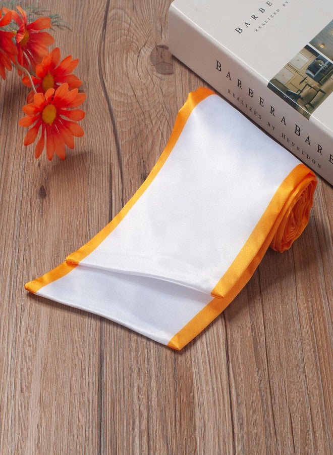 GHGMAO Plain Graduation Stole for Unisex Adult Angled End With Trim Graduation Sash Honor Stoles, 72" Long, 7 Colors (White and Gold) - Image 5